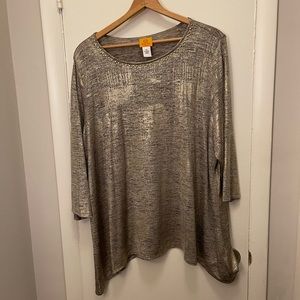 Ruby Rd. Woman Size 2X Women’s Shimmery Gold Top